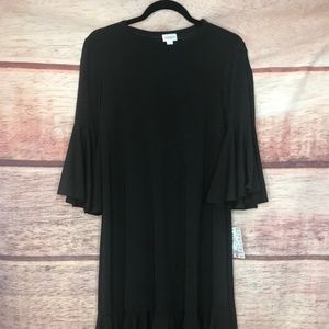 Solid Black Flirty Ruffled Lularoe Maureen - NWT